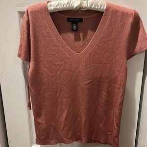 White House Black Market short sleeved sweater. Dusty rose color, size XL NWOT